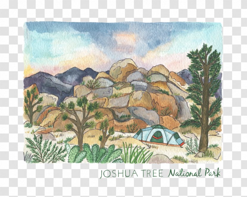 Watercolor Painting Room Joshua Tree National Park - Paint Transparent PNG