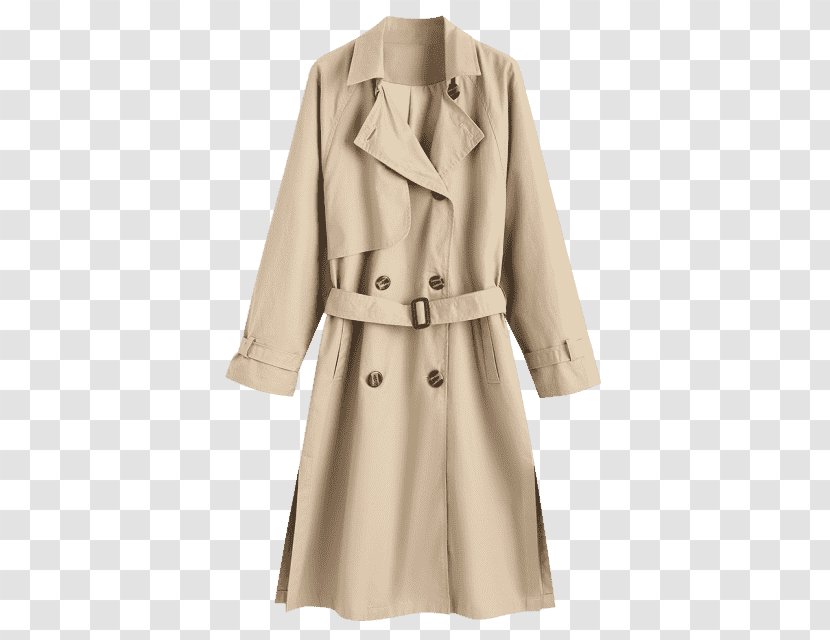 Trench Coat Overcoat Jacket Double-breasted - Silhouette Transparent PNG