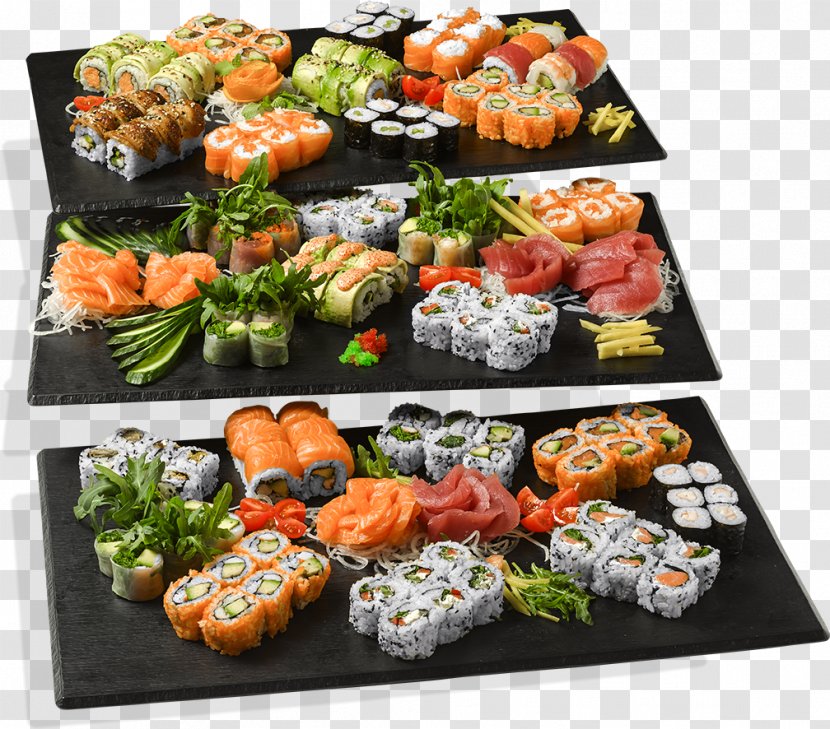Sushi Japanese Cuisine Sashimi Gimbap California Roll - Garnish - Va Transparent PNG