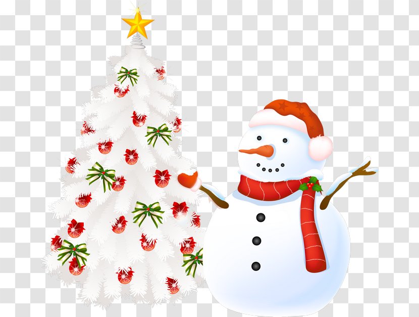 Christmas Tree Card Greeting Clip Art - With Snowman Transparent PNG