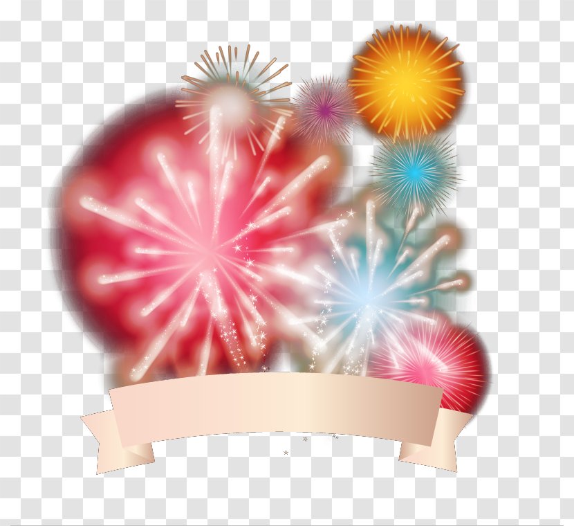 Fireworks With Ribbon - Adobe - Color Transparent PNG