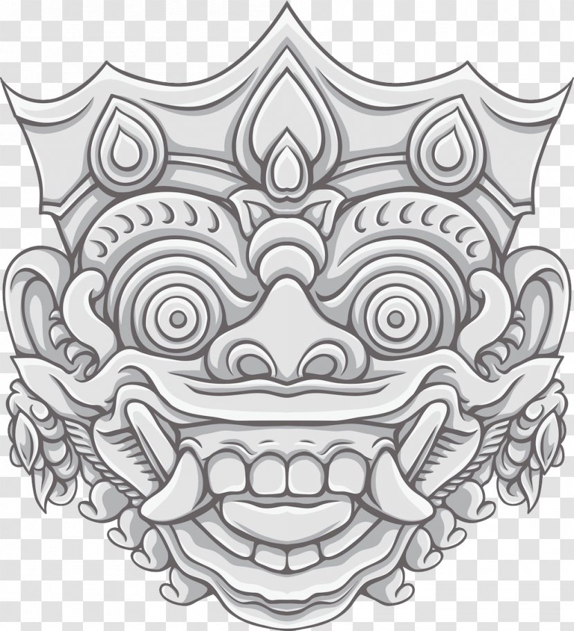 Bali Demon Line Art Illustration - Area - Devil To Pull Creative Picture Free Transparent PNG