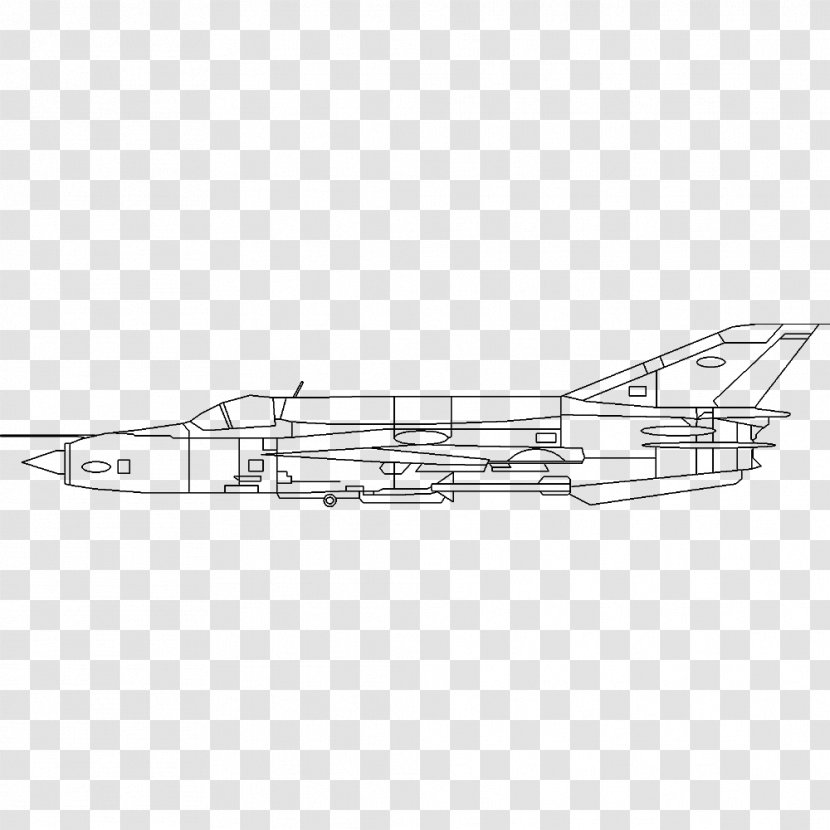 Line Art Airplane Drawing - Architecture - Mig 21 Transparent PNG
