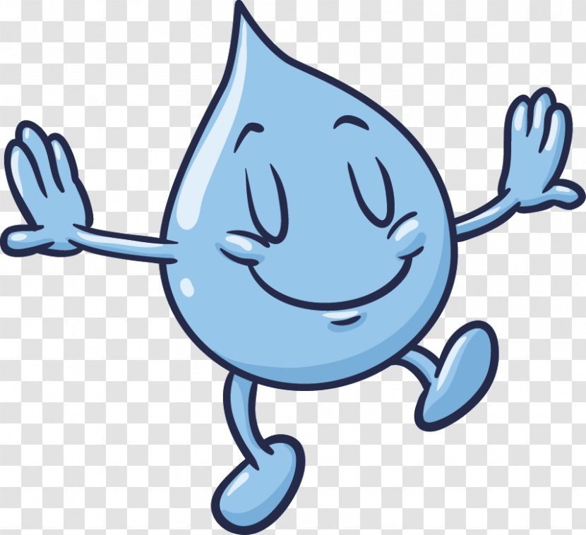 Drop Water Drinking Clip Art - Cute Droplets Face Action Element Transparent PNG