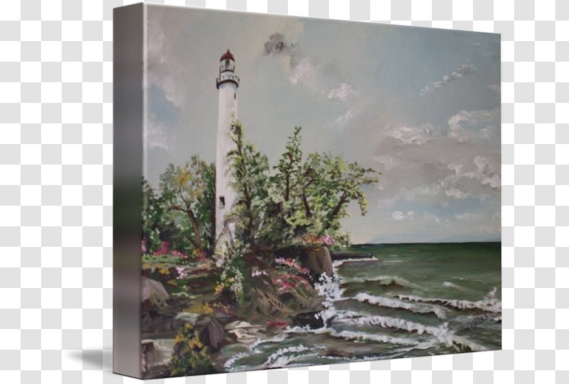Pointe Aux Barques Lighthouse Township Painting Canvas Print - Fine Art Transparent PNG