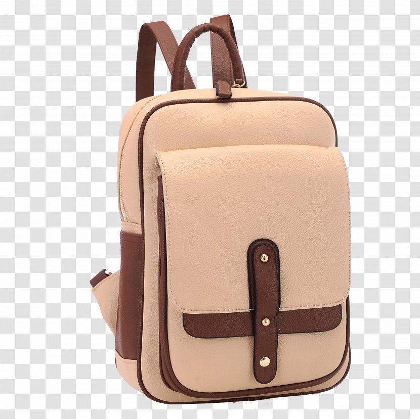 Designer Handbag Apricot - Hand Luggage - Personalized Beige Backpack Transparent PNG
