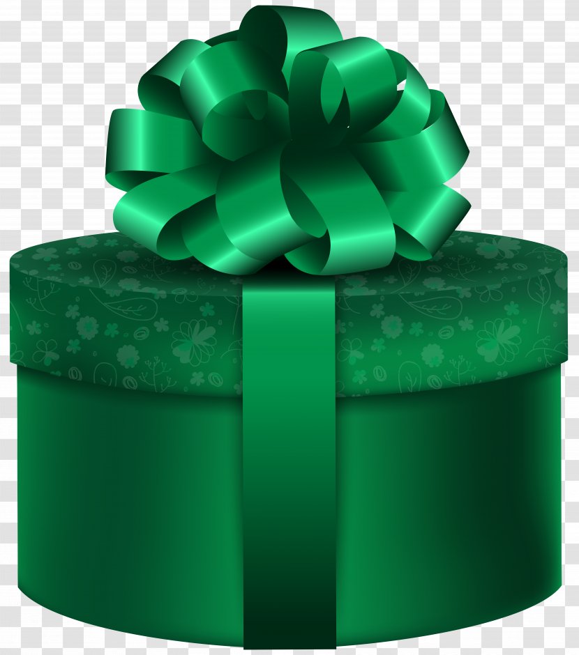 Gift Box Clip Art - Green - Round Image Transparent PNG