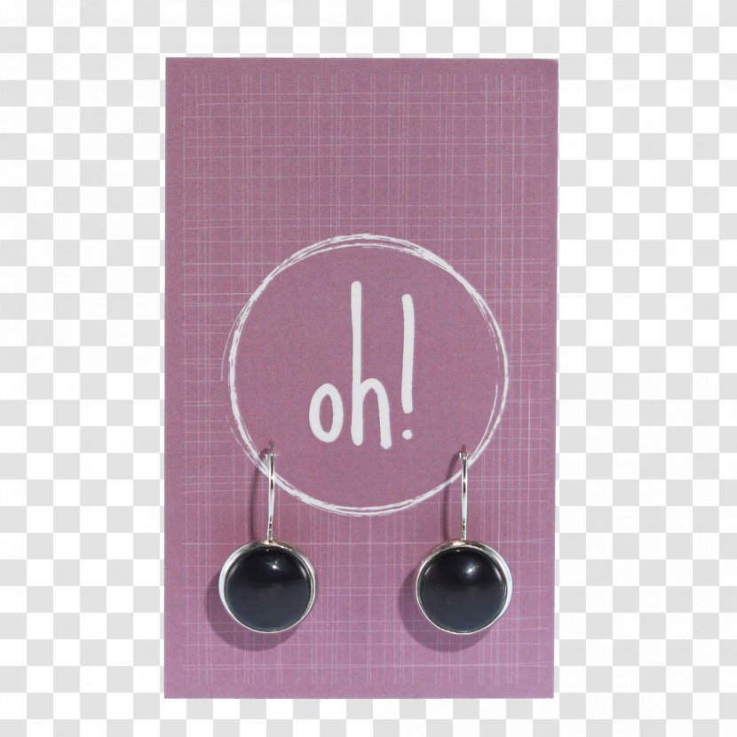 Earring Quatrefoil Glass Design Button - Purple - Jewelry Transparent PNG
