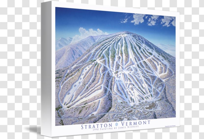 Stratton Mountain Ski Area Trail Map Gallery Wrap Canvas - Sky Transparent PNG