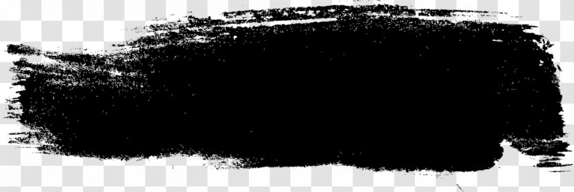 Black And White Ink Brush Paintbrush Watercolor Painting - Monochrome Transparent PNG