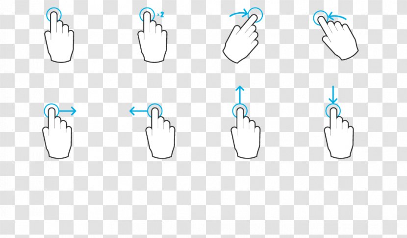 Swipe Icons Gesture Finger Hand - Blue Transparent PNG