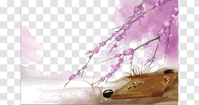 Xiangqi Illustration - Watercolor Painting - Purple Transparent PNG