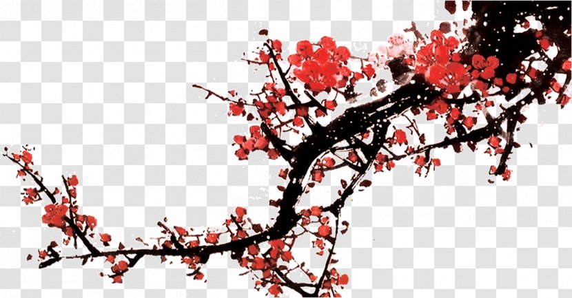 Chinese Painting - Branch - Ink Plum Transparent PNG