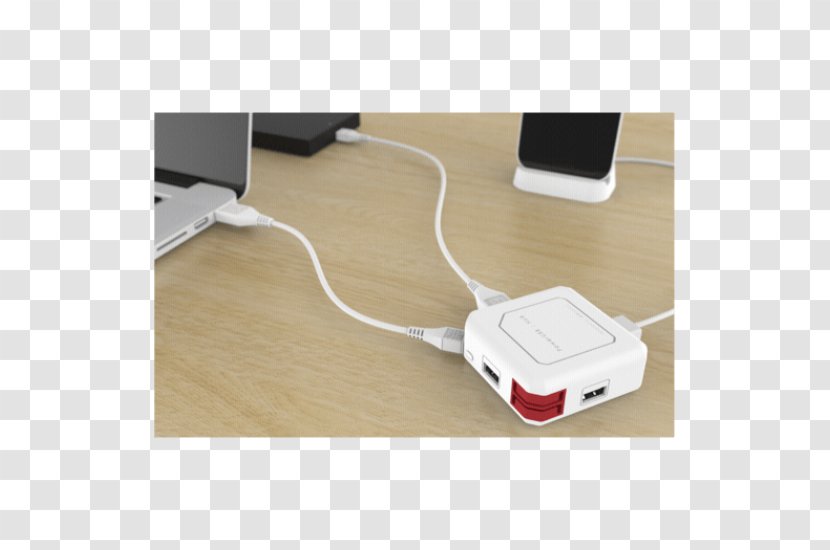 Battery Charger Ethernet Hub USB Baterie Externă Allocacoc - Data Transmission Transparent PNG