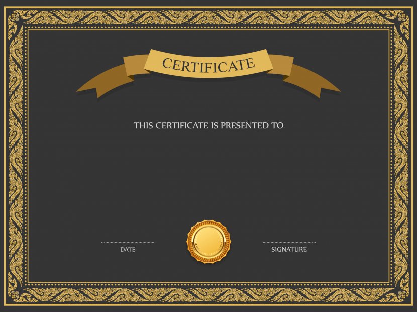 Template Academic Certificate - Cdr Transparent PNG