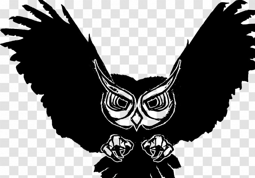 Owl Bird Black And White Desktop Wallpaper - Fictional Character Transparent PNG