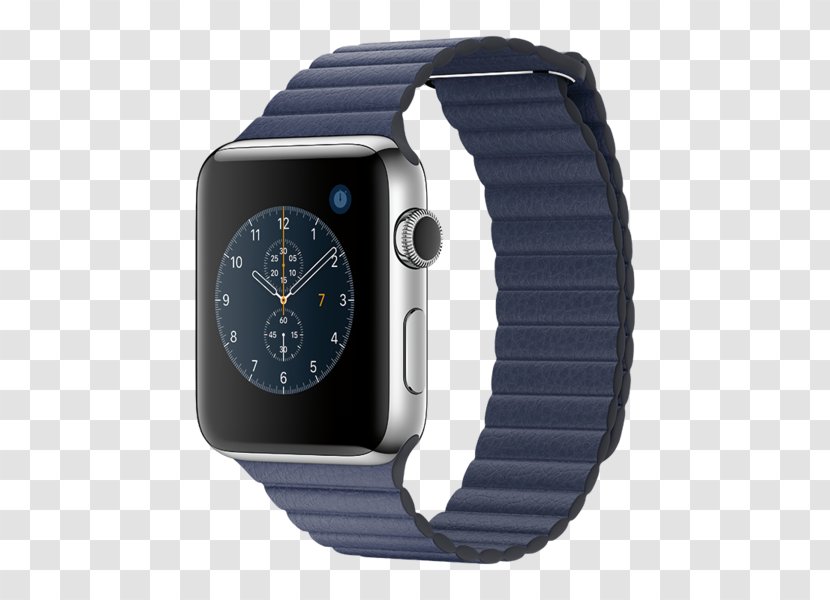 Pebble Apple Watch Series 2 42mm Leather Loop 1 - Cobalt Blue Transparent PNG