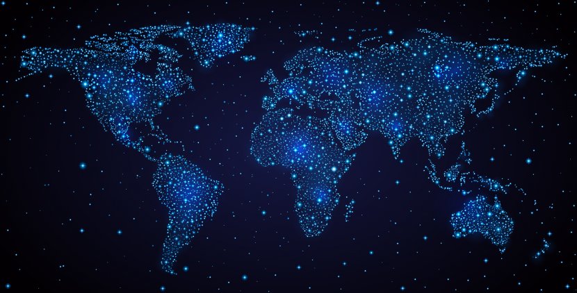 World Map Illustration - Astronomical Object - Blue Dream Transparent PNG