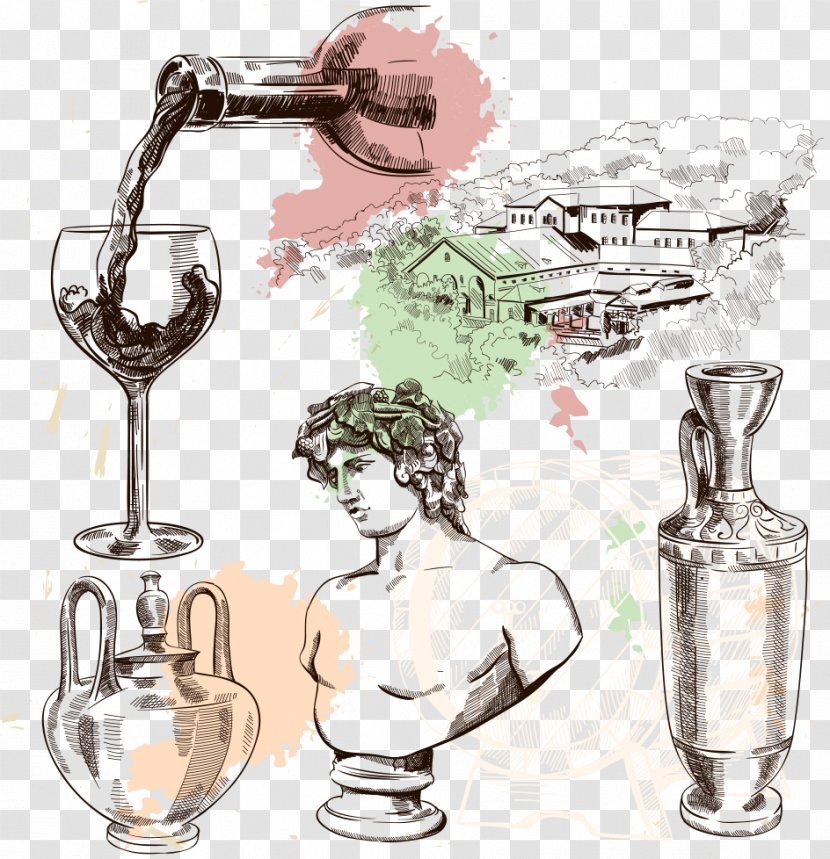 Red Wine Drawing Illustration - Corkscrew - Vector Drawings France Transparent PNG
