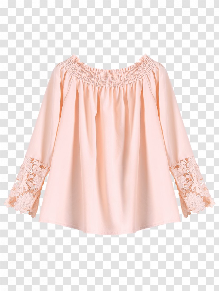 Sleeve Shoulder Blouse Collar Pink M - Clothes Sale Transparent PNG