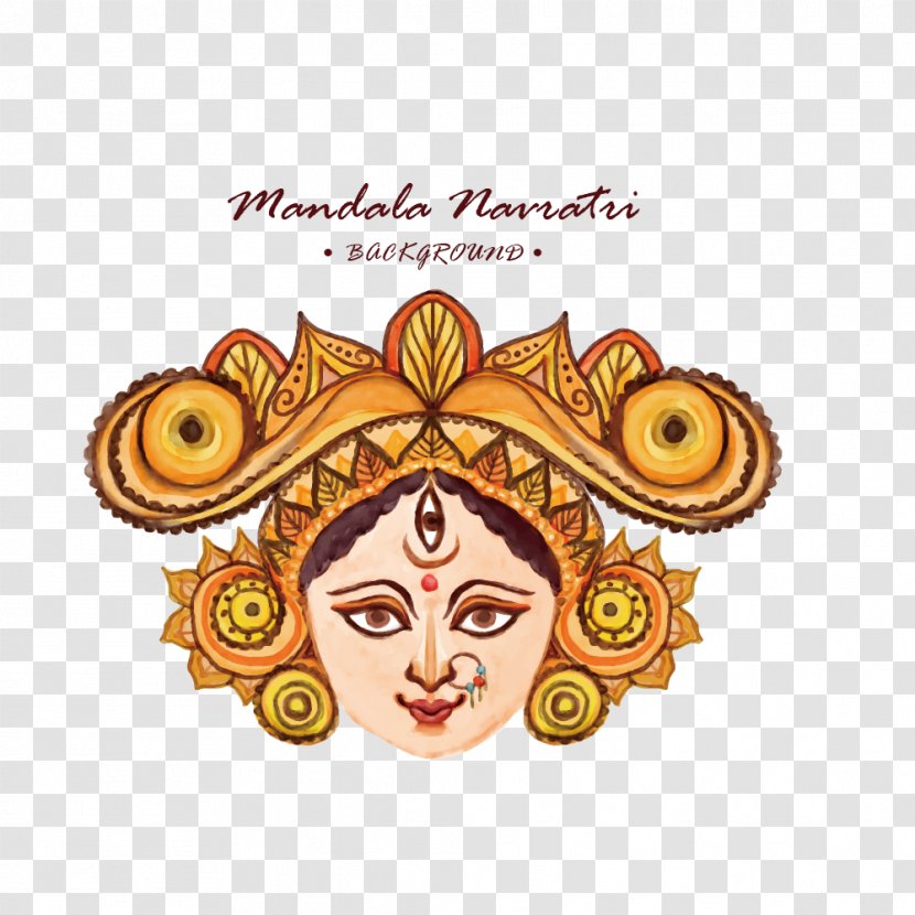 Navaratri Durga Euclidean Vector Mandala Watercolor Painting - Art - Women's Day Pattern Transparent PNG