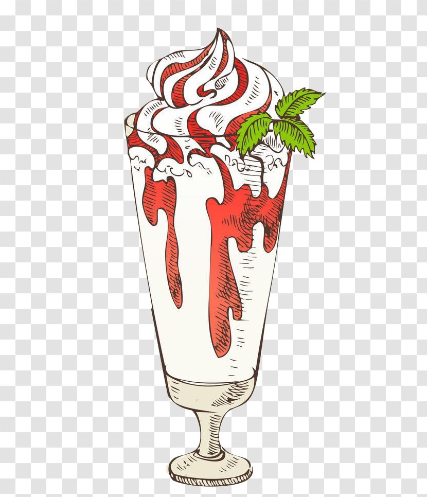 Ice Cream Cocktail Royalty-free Illustration - Royaltyfree - Strawberry Transparent PNG
