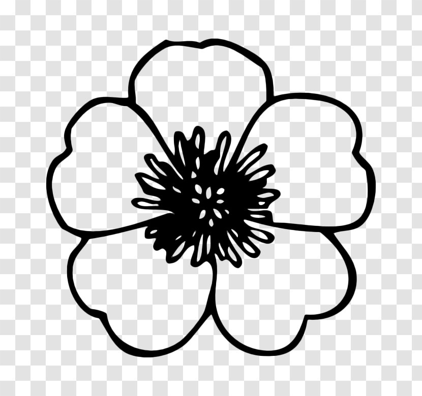 Clip Art Openclipart Flower Free Content - Blackandwhite - Plant Transparent PNG