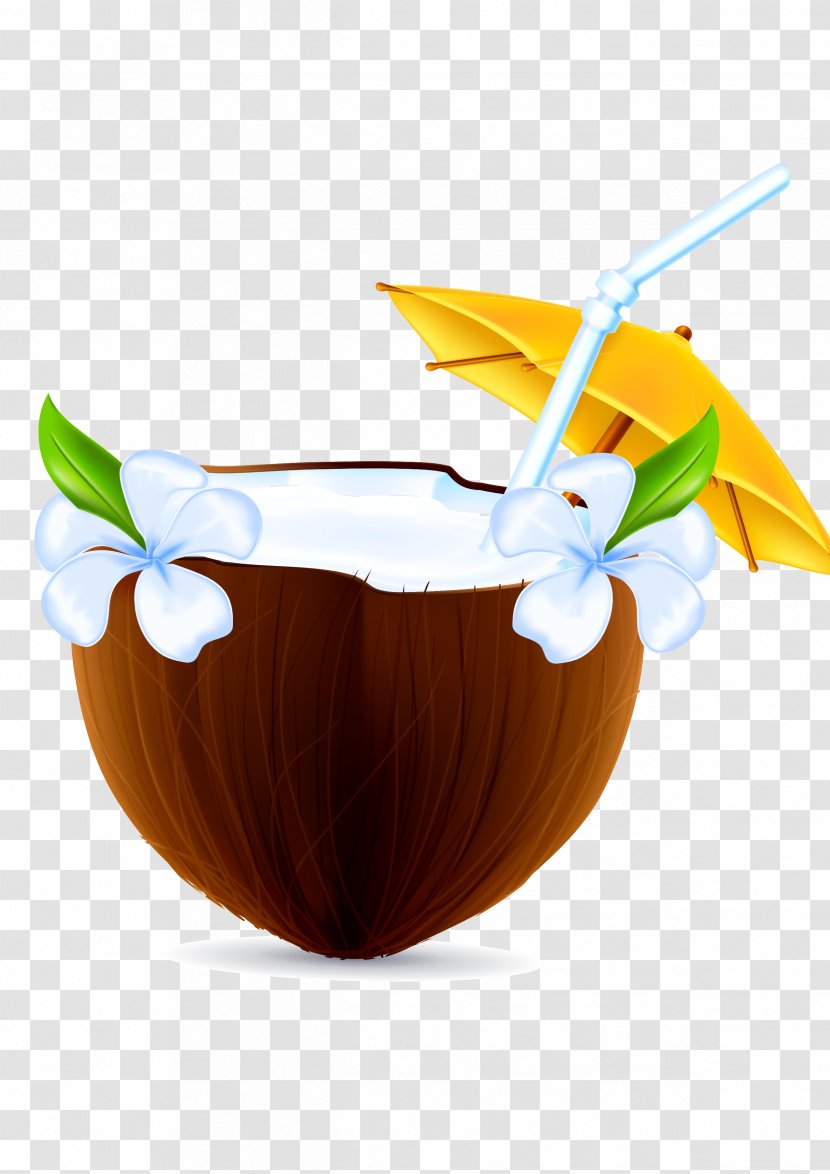 Coconut Milk Nata De Coco - Drinkware - Cartoon Palm Transparent PNG