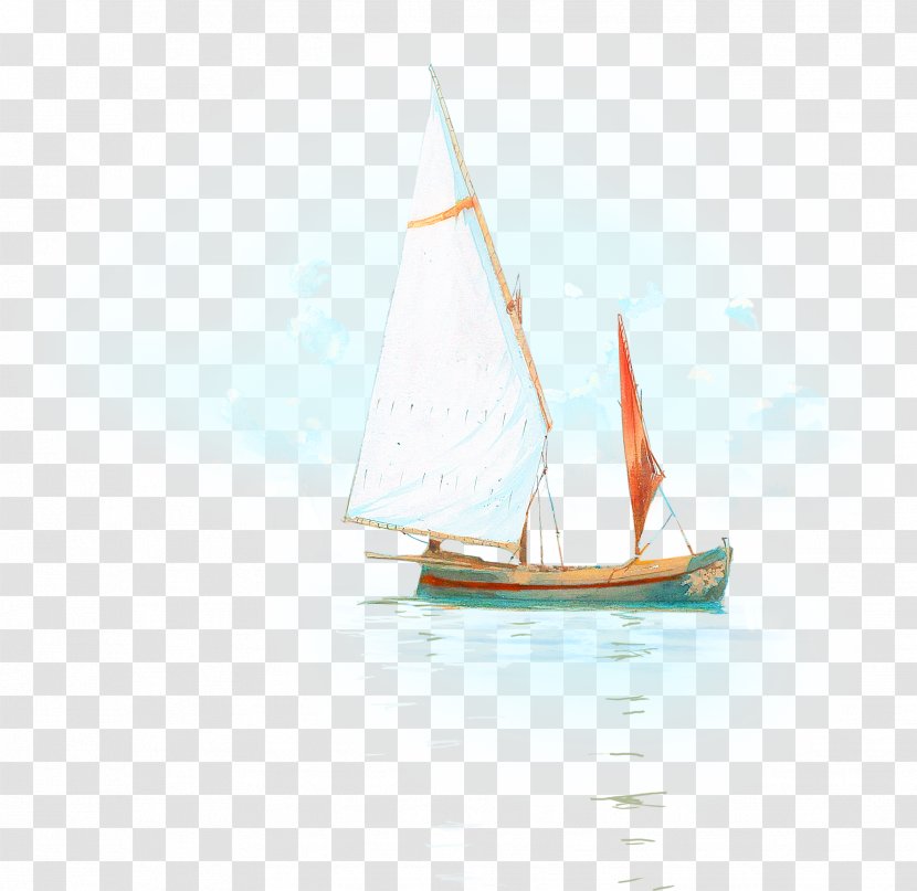 Sail Ship Boat Textile Clip Art - Scow - Sails Decorative Pattern Transparent PNG