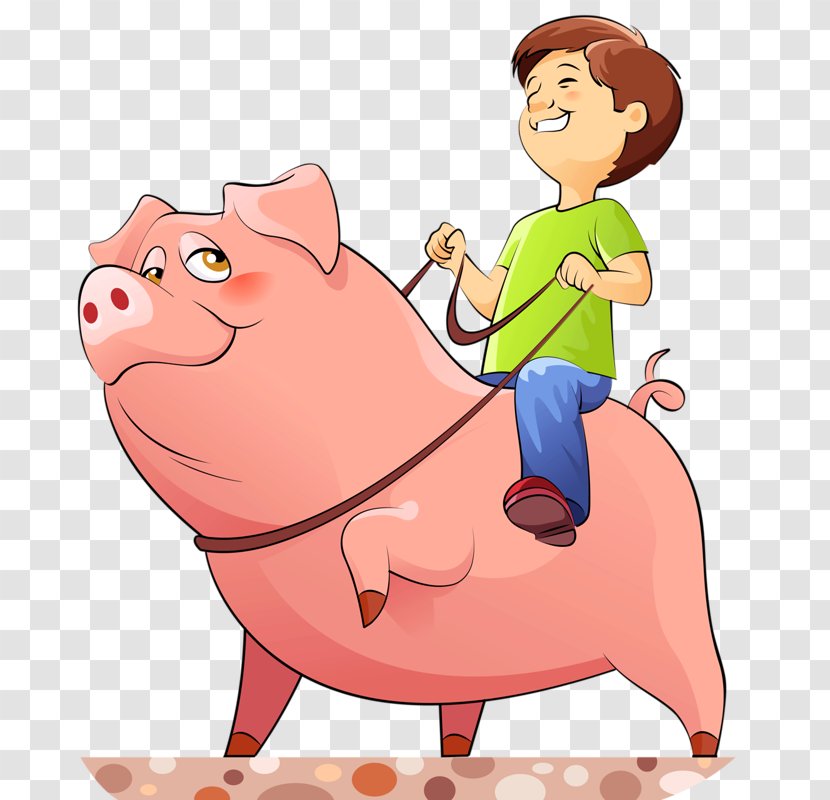 Domestic Pig Cartoon Royalty-free Illustration - Heart - Hand-painted Transparent PNG
