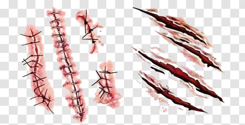 Scar Tattoo Wound Blood - Skin - Hand-painted Transparent PNG