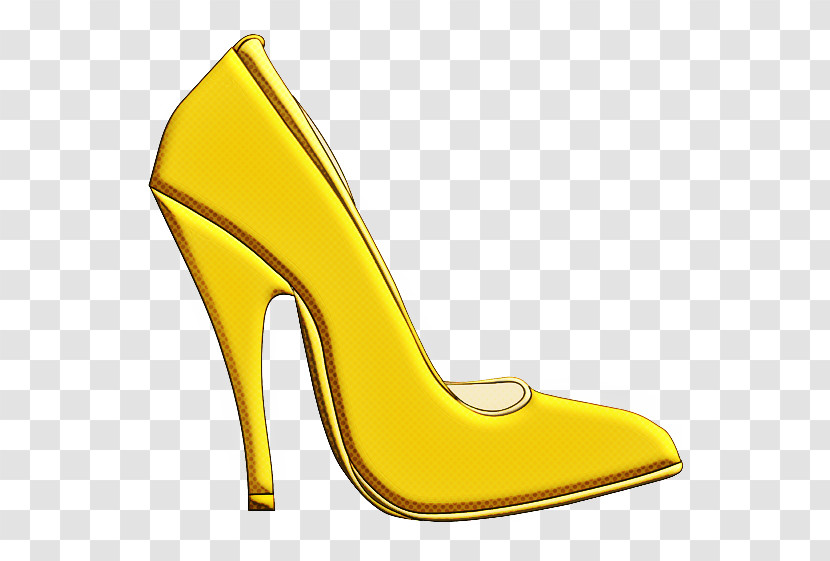 High Heels Footwear Yellow Basic Pump Court Shoe Transparent PNG