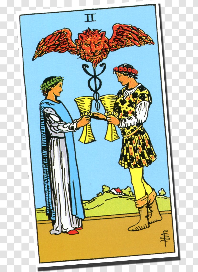 Two Of Cups Rider-Waite Tarot Deck Suit Ace - Rider Transparent PNG