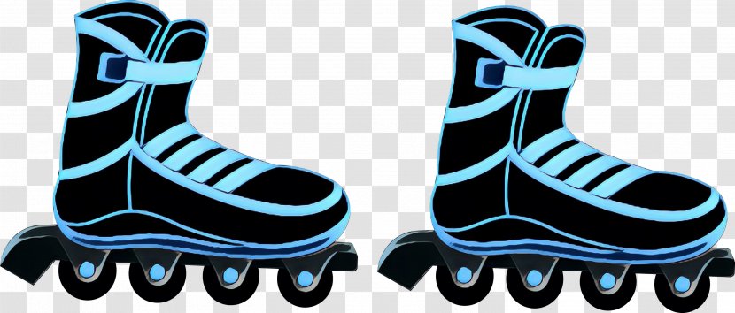 Clip Art Image In-Line Skates Vector Graphics - Electric Blue - Inline Speed Skating Transparent PNG