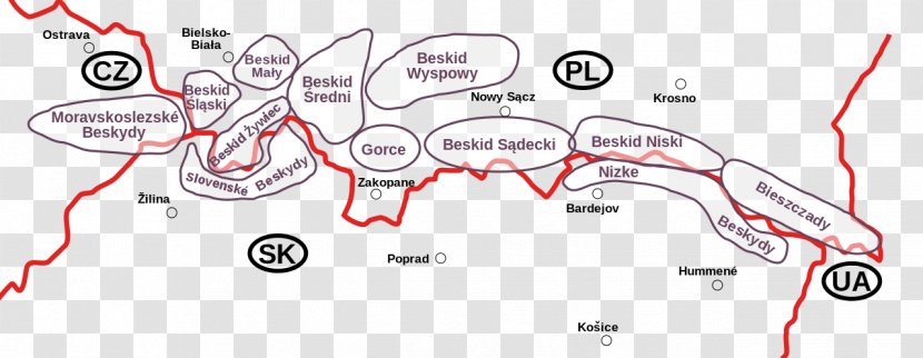 Low Beskids Slovakia Mountain Range Slovak Language - English - Peak Transparent PNG