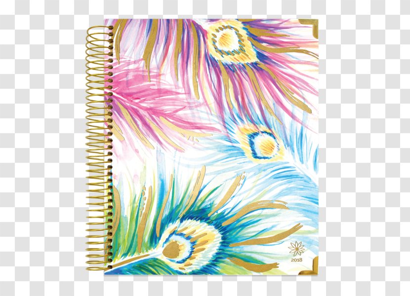 Personal Organizer Diary Calendar Academic Year - Feather Watercolor Transparent PNG