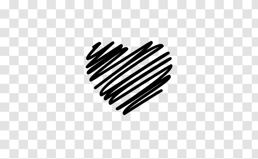 Heart Graffiti Clip Art - Black And White - Doodles Transparent PNG
