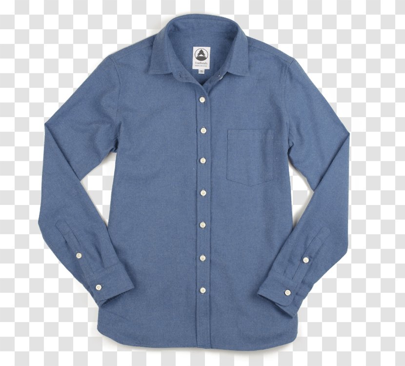 Dress Shirt Long-sleeved T-shirt Blouse - Blue Transparent PNG