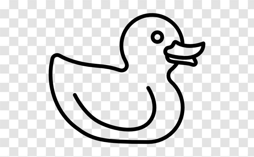 Duck Black And White Bird Toy Clip Art - Line Transparent PNG