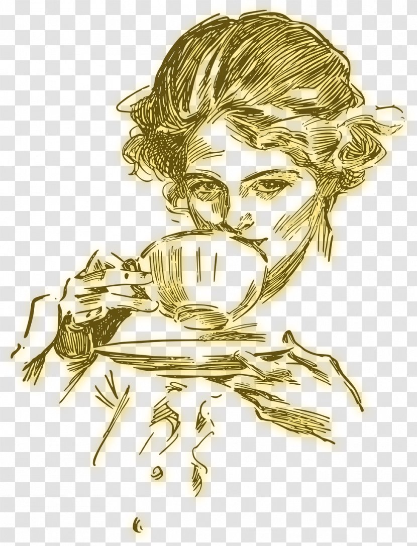 White Tea Coffee Green Clip Art - Elegant Queen Transparent PNG
