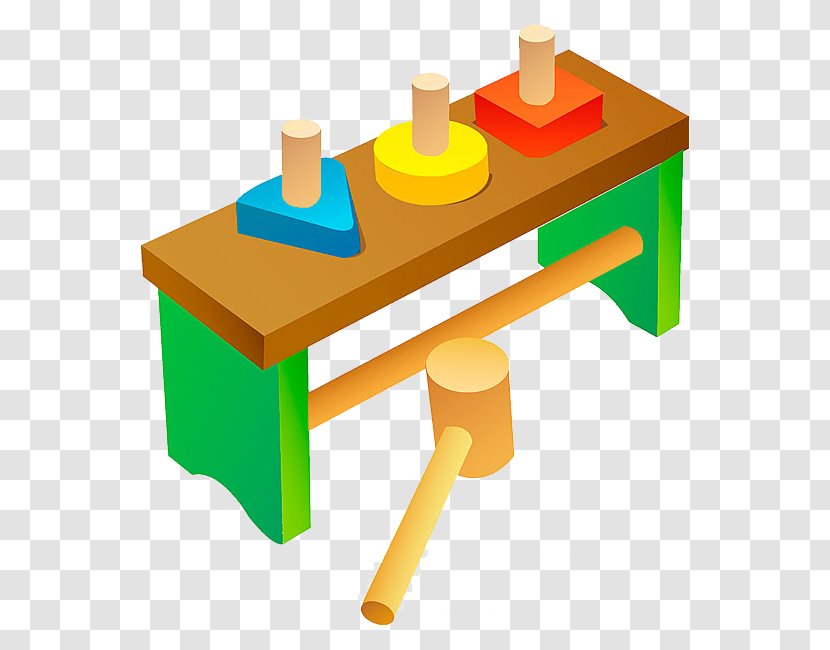 Yellow Cartoon - Animation - Table And Hammer Transparent PNG