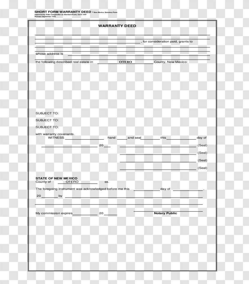 Warranty Deed Template Form - Heart Transparent PNG