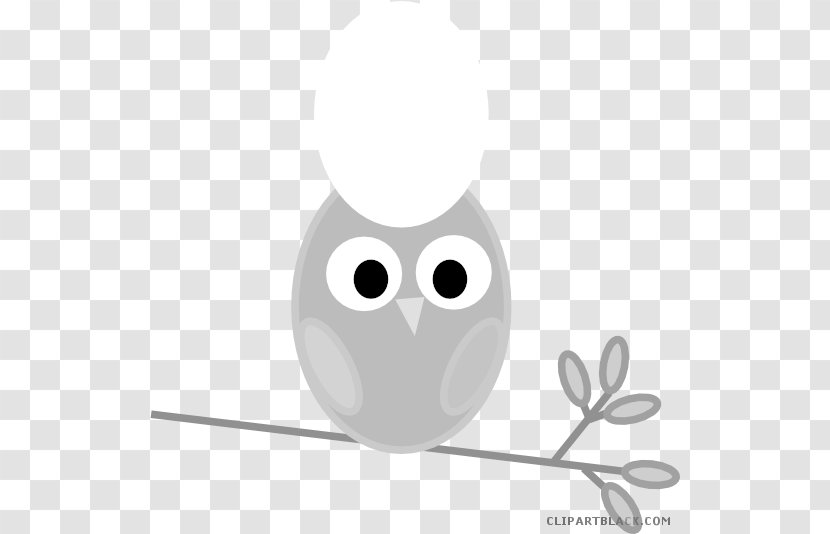 Owl Cartoon - Smile Blackandwhite Transparent PNG