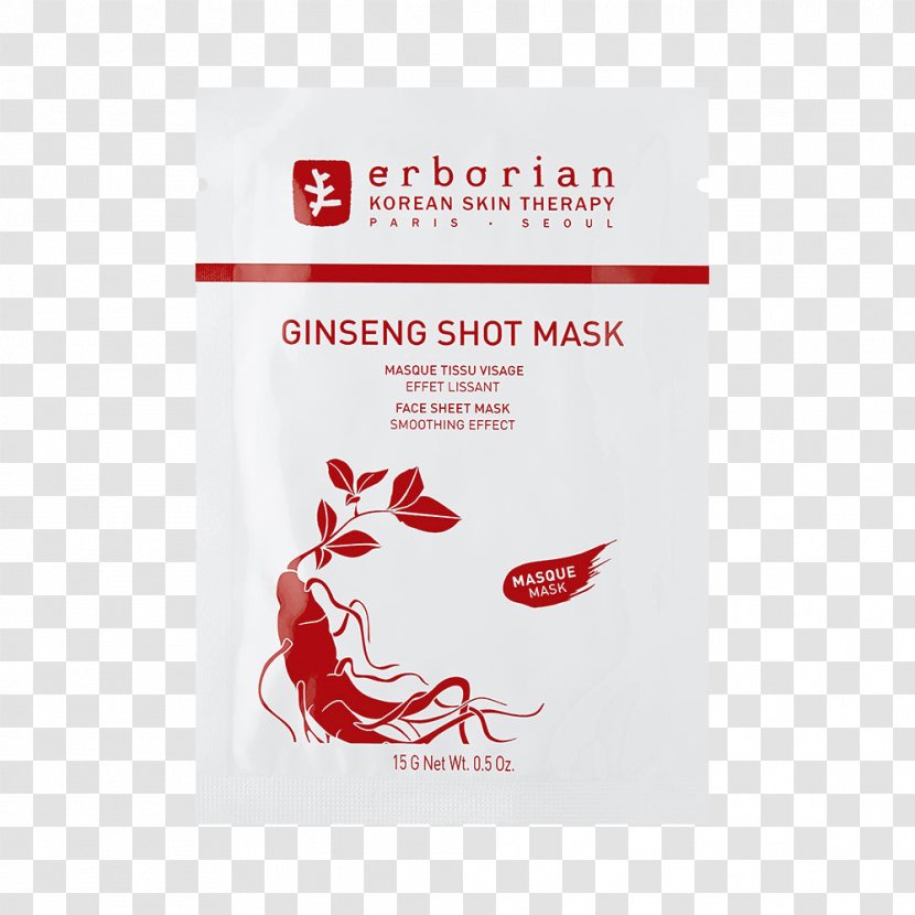 Erborian Shot Mask Facial Face Ginseng Transparent PNG