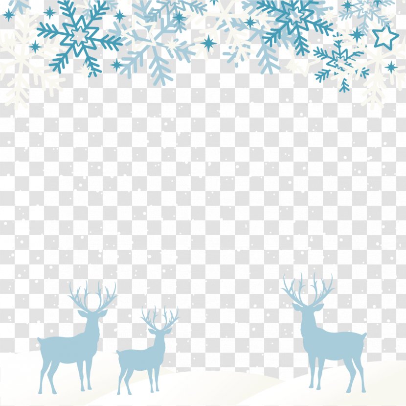 Santa Claus's Reindeer Christmas New Year - Border - Vector Winter Snow Blizzard Transparent PNG