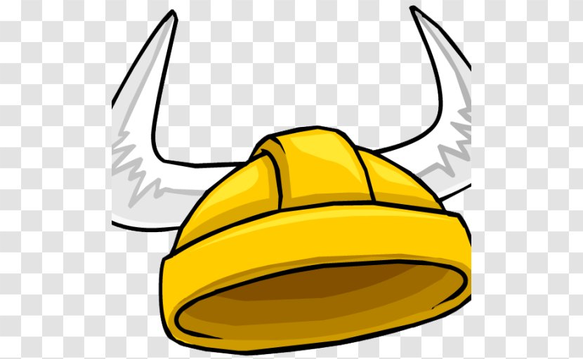 Penguin Cartoon - Horned Helmet - Line Art Yellow Transparent PNG