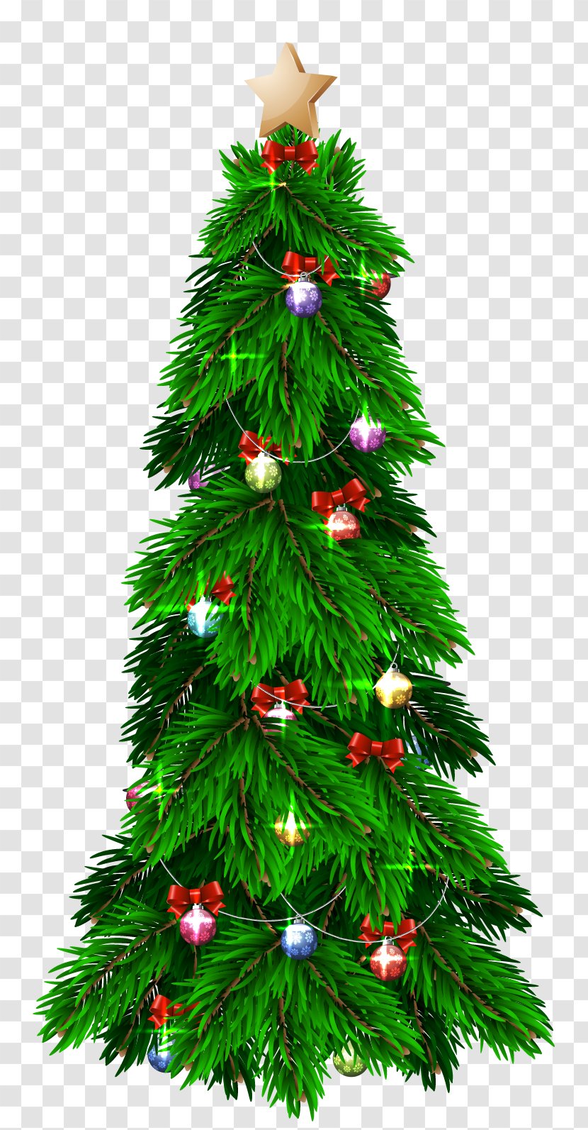 Christmas Tree New Year Decoration - Fir - A Variety Of Decorative Elements Vector Green Transparent PNG