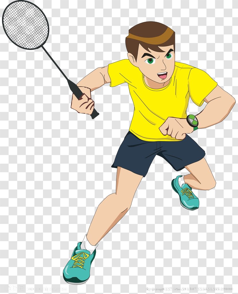 Badminton Cartoon Sport - Creative Work - Teenager Playing Transparent PNG