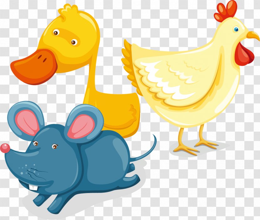 Computer Mouse Cartoon - Animation - Chick And The Duck Farm Animal Poster Material Transparent PNG