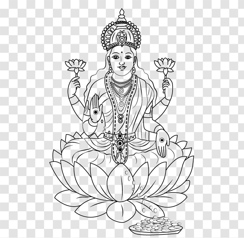 Ganesha Lakshmi Saraswati Drawing Devi - Hinduism Transparent PNG